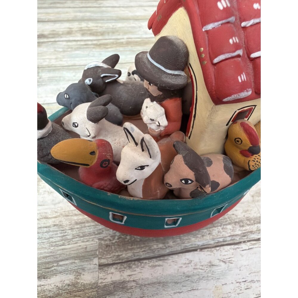 Vintage Hand Painted Folk Art Noah’s Ark Figurine 5.5" H - Picture 10 of 12